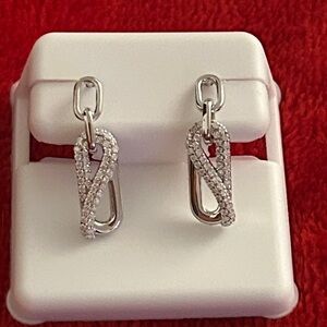 Luxury Moissanite Diamond twisted paperclip Earrings